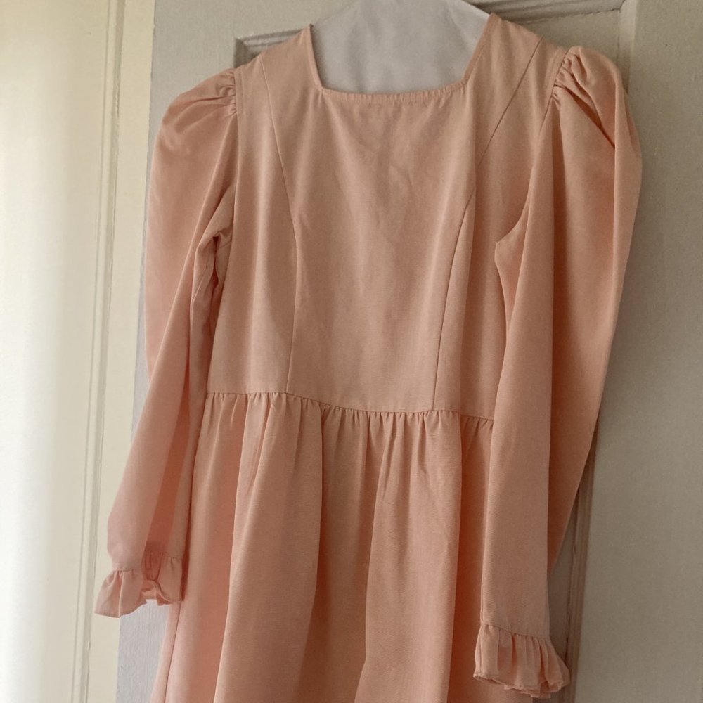 BATSHEVA Women's Square Neck Mini Prairie Dress in Pink Size 6